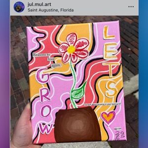 Colorful Abstract Flower Canvas Art